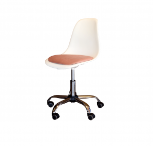 Кресло компьютерное Смузи Хром белый/розовый