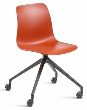 Стул пластиковый вращающийся Unik UR черный, красный 720х720х810 мм