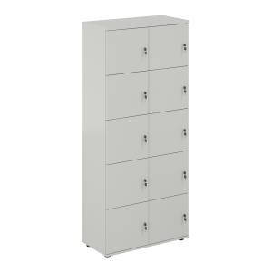 SG.820.SH.SH / Локер 10 ячеек 800х400х1866 / корпус: серый бархат; фасады: серый бархат