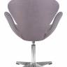 Кресло дизайнерское DOBRIN SWAN, серая ткань IF11, алюминиевое основание