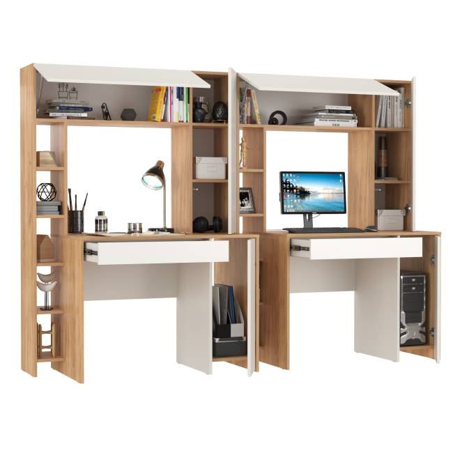 Рабочее место для двоих Комфорт 12.71 цвет дуб золотой/белый