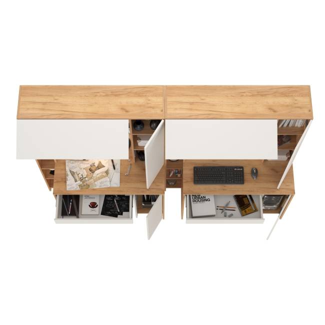 Рабочее место для двоих Комфорт 12.71 цвет дуб золотой/белый