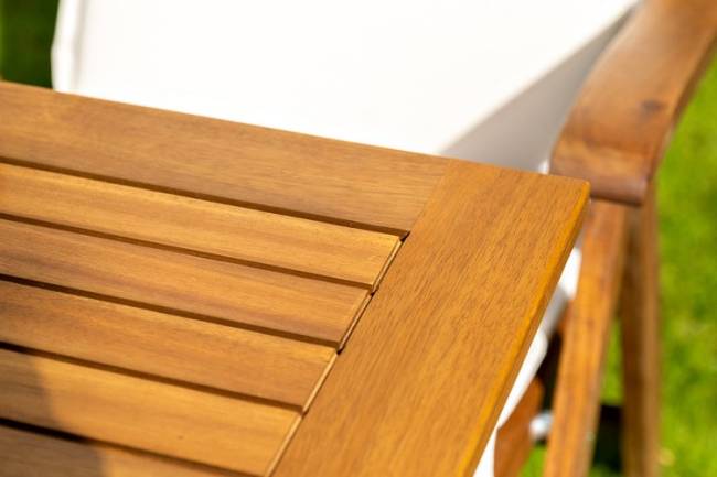 Кофейная группа из акации КARO с высокими стульями  Joygarden