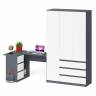 Компьютерный стол угловой МС-16 левый со шкаф-комодом с дверкой 1200 Мори цвет графит/белый