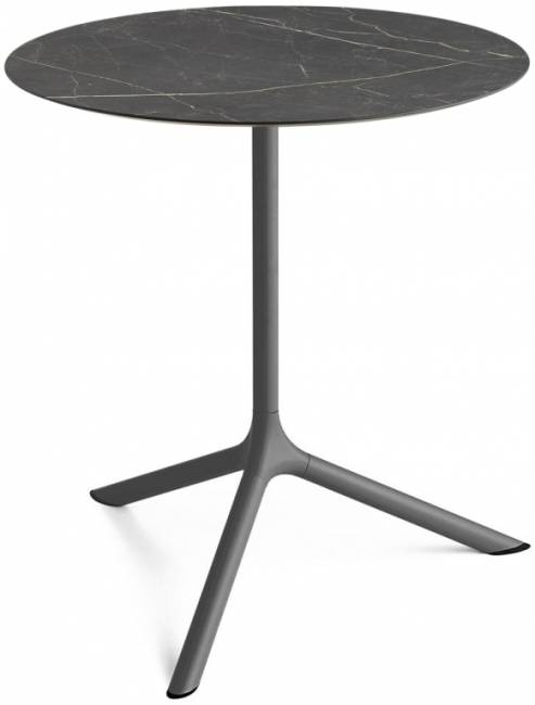 Стол ламинированный обеденный складной Tripe Maxi Folding антрацит, черный мрамор Сахара Ø800х740 мм Стол ламинированный обеденный складной Tripe Maxi Folding антрацит, черный мрамор Сахара Ø800х740 мм