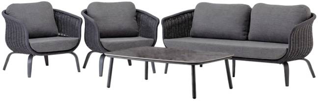 Комплект плетеной мебели Melrose антрацит, темно-серый, угольный Комплект плетеной мебели Melrose антрацит, темно-серый, угольный