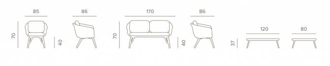 Комплект плетеной мебели Melrose антрацит, темно-серый, угольный Комплект плетеной мебели Melrose антрацит, темно-серый, угольный