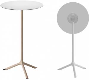 Стол ламинированный барный складной Tripe Folding тортора, белый Ø600х1100 мм