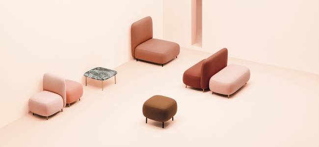 Диван двухместный мягкий Buddy черный, красный 1100х620х770 мм