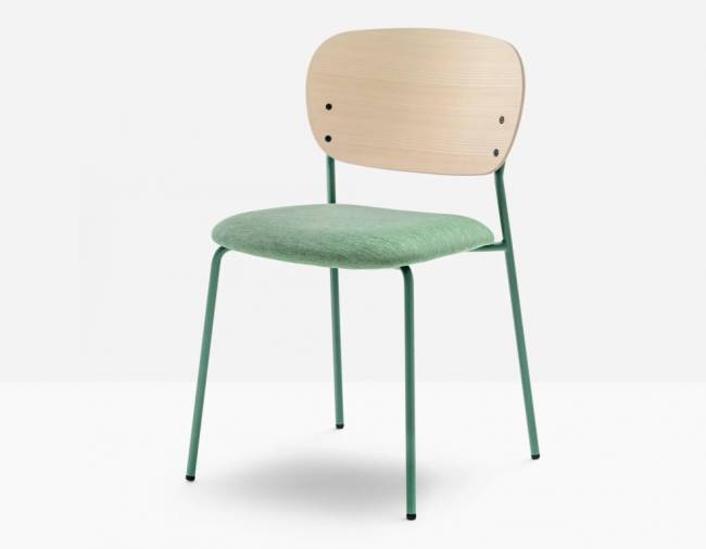Стул с обивкой Jazz зеленый, беленый ясень, зеленый 485х515х785 мм