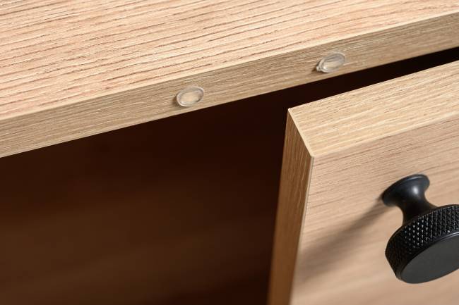 Рабочее место для двоих человек из двух письменных столов и комода Брюс цвет чёрный/Battle rock Santiago/столешница МДФ ель карпатская