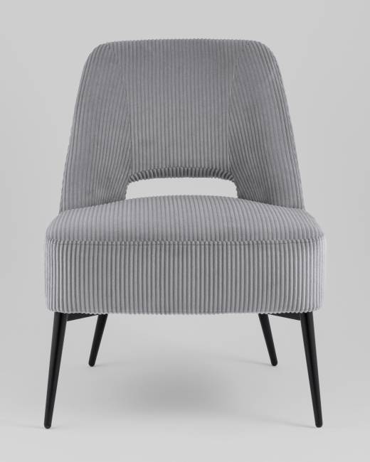 Кресло лаунж Бостон велюр рельефный светло-серый