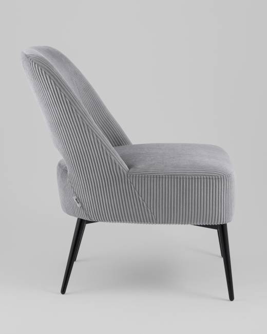 Кресло лаунж Бостон велюр рельефный светло-серый