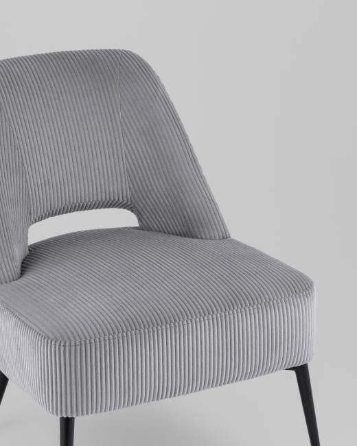 Кресло лаунж Бостон велюр рельефный светло-серый