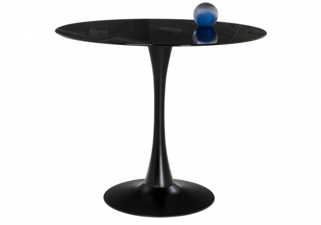 Стеклянный стол Tulip 90 black glass