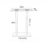 Подстолье металлическое барное Lotus Square 750х400х1100 мм