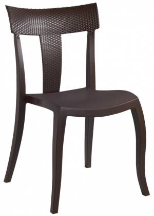 Стул пластиковый Toro-S Rattan коричневый 490х550х840 мм