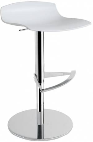 Табурет пластиковый барный X-Treme B Pro полированный, хромированный, белый 480х480х750-870 мм