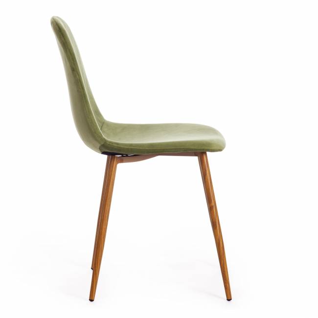 Стул BREEZE (mod. 4724) Велюр/металл , 44 х 53 х 87 см, Green (зеленый) HLR54 / натуральный (Комплект из 4 шт.) зеленый Велюр/металл