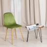 Стул BREEZE (mod. 4724) Велюр/металл , 44 х 53 х 87 см, Green (зеленый) HLR54 / натуральный (Комплект из 4 шт.) зеленый Велюр/металл