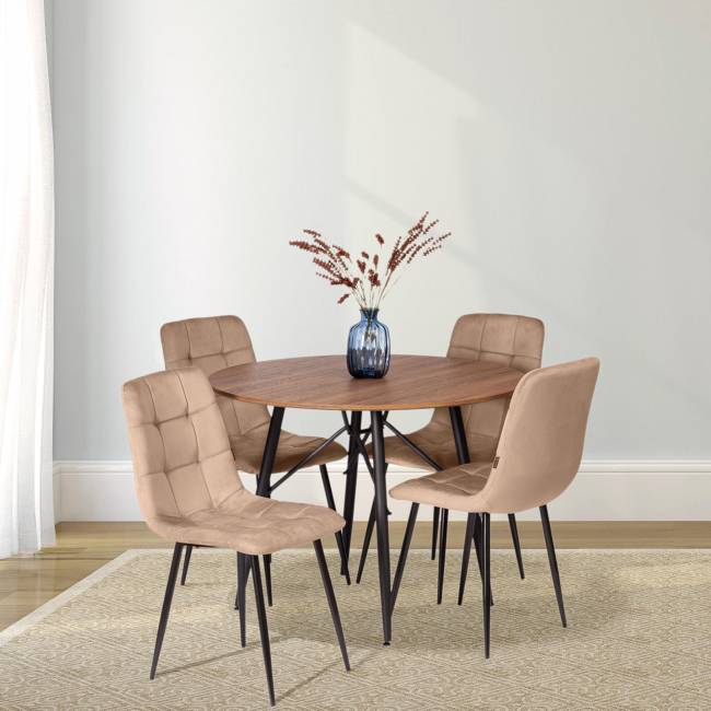 Стул CHILLY (mod. JSC-220) / 1 шт. в упаковке Велюр/металл , 44,5х52,5х88 см, Beige (бежевый) HLR8 / черный бежевый Велюр/металл Стул CHILLY (mod. JSC-220) / 1 шт. в упаковке Велюр/металл , 44,5х52,5х88 см, Beige (бежевый) HLR8 / черный бежевый Велюр/металл