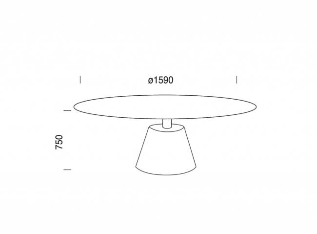Стол ламинированный Roll Table Ø1590х750 мм