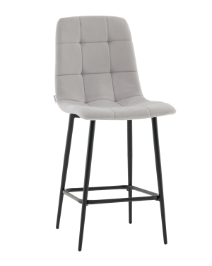 Стул полубарный Одди велюр светло-серый