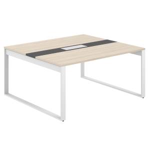 AG.2-1616.AR.72.WH.AN / Стол для переговоров 1600х1638х750 / профиль О-образный: 70х20 белый; лючок: серебро; столешница: ак.равелло вставка антрацит