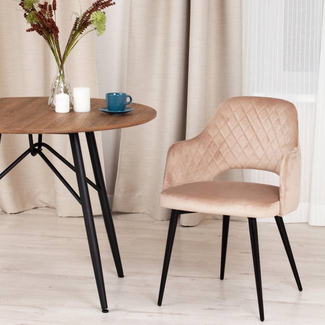 Кресло VALKYRIA (mod. 711) / 1 шт. в упаковке ткань/металл, 55х55х80 см, высота до сиденья 48 см, бежевый barkhat 5/черный бежевый ткань/металл Кресло VALKYRIA (mod. 711) / 1 шт. в упаковке ткань/металл, 55х55х80 см, высота до сиденья 48 см, бежевый barkhat 5/черный бежевый ткань/металл