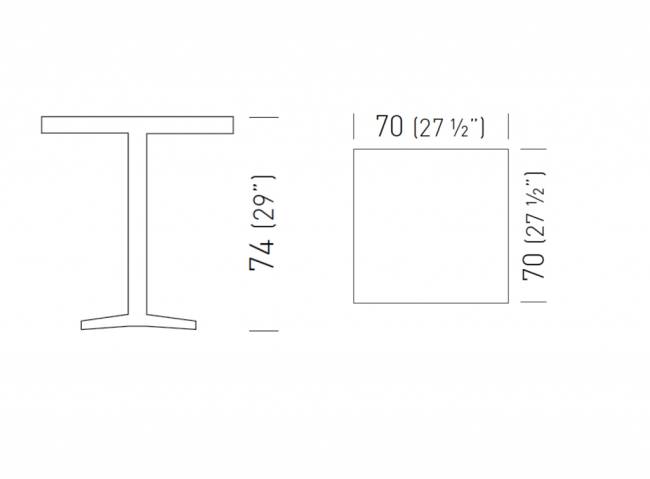 Стол металлический Arket 700х700х740 мм