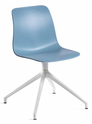 Стул пластиковый вращающийся Unik U белый, бледно-голубой 720х720х800 мм