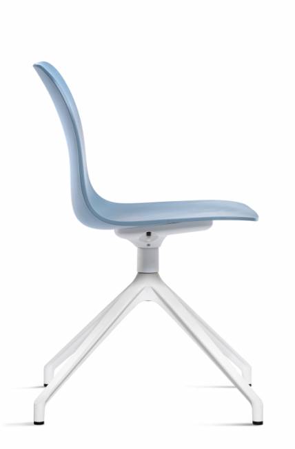 Стул пластиковый вращающийся Unik U белый, бледно-голубой 720х720х800 мм