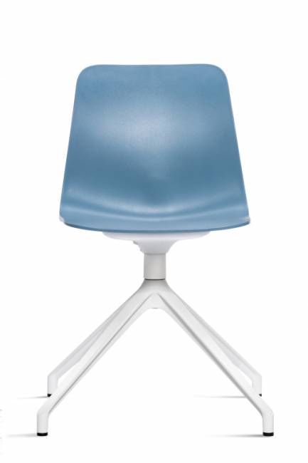 Стул пластиковый вращающийся Unik U белый, бледно-голубой 720х720х800 мм