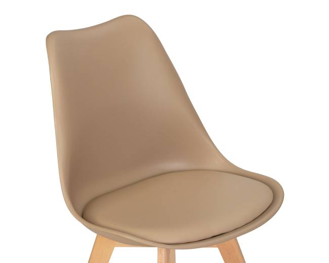 Стул обеденный DOBRIN JERRY SOFT, ножки светлый бук, цвет сиденья бежевый (GR-03)