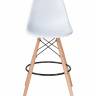 Стул барный DOBRIN DSW BAR, ножки светлый бук, цвет сиденья белый (W-02)