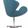 Кресло дизайнерское DOBRIN SWAN, синяя ткань IF6, алюминиевое основание