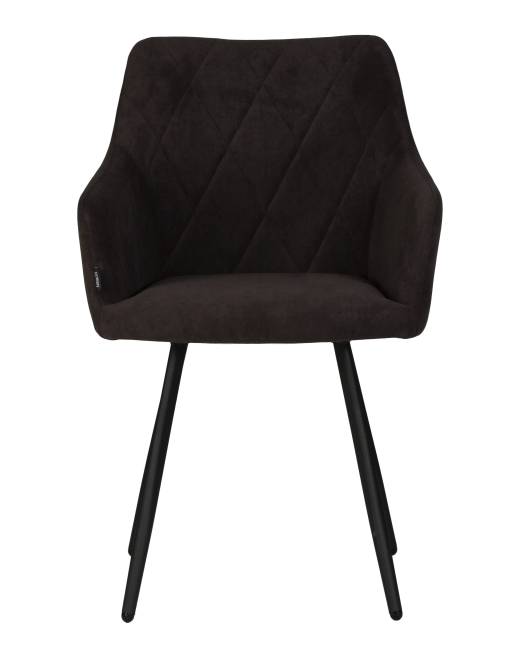 Стул обеденный DOBRIN ROBY, ЭМАЛЬ ЧЕРНЫЙ МУАР велюр Catania Espresso