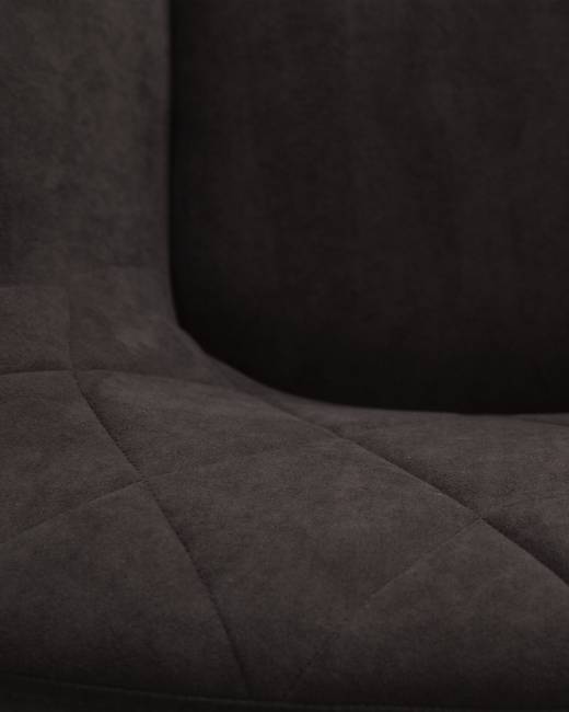 Стул обеденный DOBRIN ROBY, ЭМАЛЬ ЧЕРНЫЙ МУАР велюр Catania Espresso