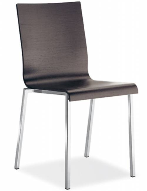 Стул деревянный Kuadra сатинированный стальной, венге 460х540х845 мм