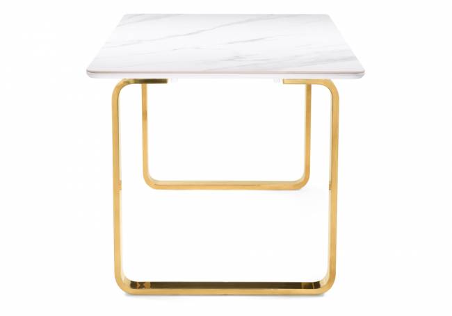 Керамический стол Селена 4 180х90х77 белый мрамор / золото