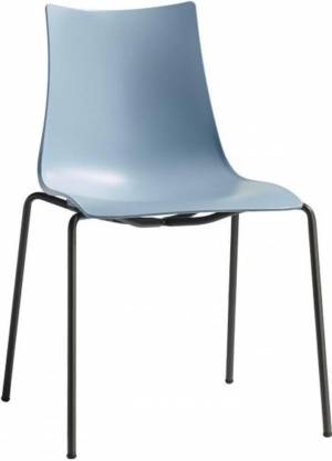 Стул пластиковый Zebra Technopolymer 4 legs антрацит, голубой 540х520х810 мм