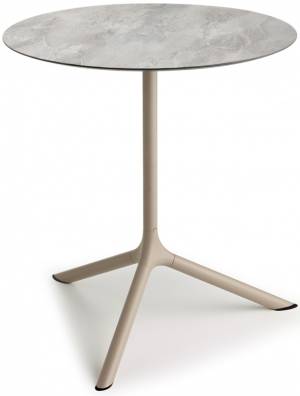 Стол ламинированный обеденный Tripe Maxi тортора, каменный Ø800х740 мм