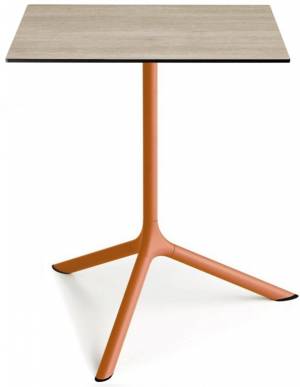 Стол ламинированный обеденный Tripe Maxi терракотовый, состаренный дуб тортора 700х700х740 мм