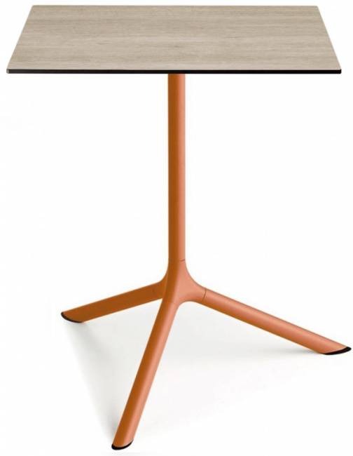 Стол ламинированный обеденный Tripe Maxi терракотовый, состаренный дуб тортора 700х700х740 мм