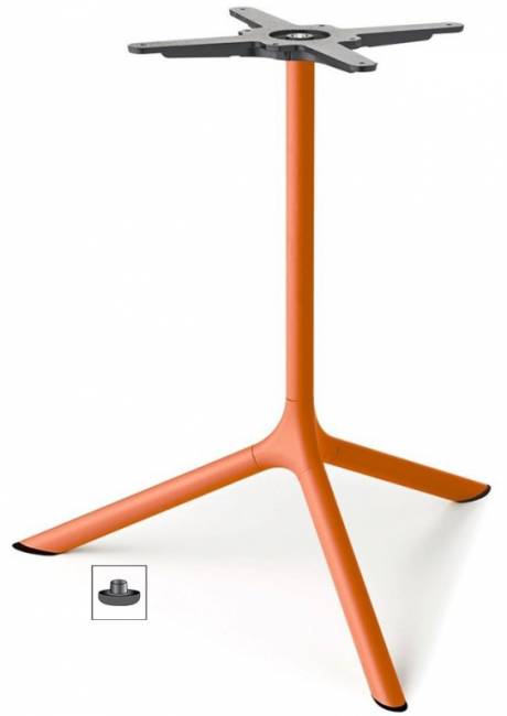 Стол ламинированный обеденный Tripe Maxi терракотовый, состаренный дуб тортора 700х700х740 мм