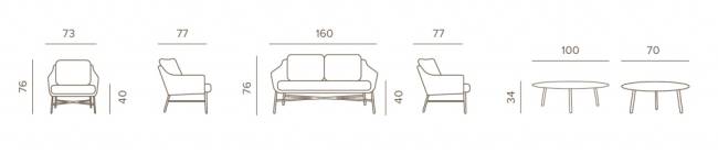 Комплект лаунж мебели Panama черный, темно-серый, черный Комплект лаунж мебели Panama черный, темно-серый, черный