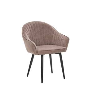 Стул с подлокотниками Leset Вайд, каркас Черный, велюр Латте Латте Черный