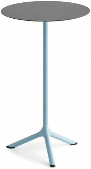 Стол ламинированный барный Tripe голубой, антрацит Ø600х1100 мм