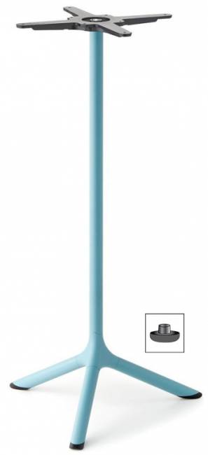 Стол ламинированный барный Tripe голубой, антрацит Ø600х1100 мм