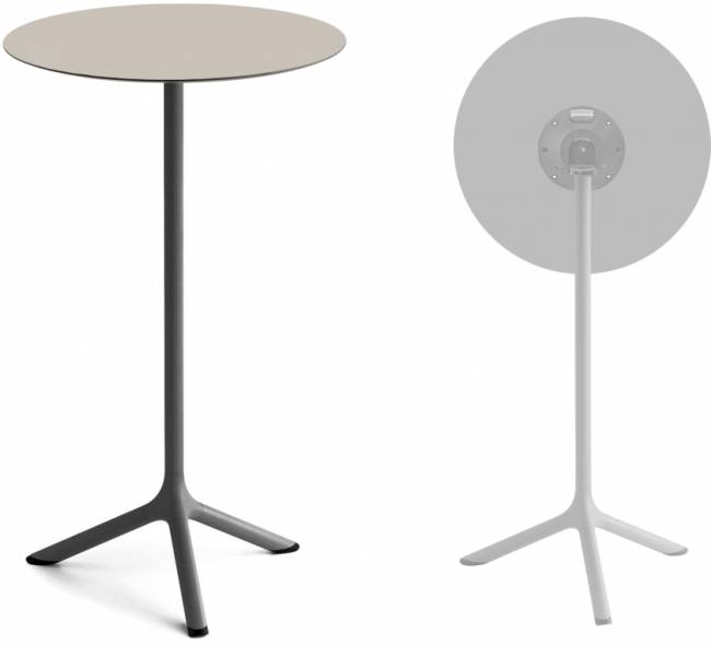 Стол ламинированный барный складной Tripe Folding антрацит, тортора Ø600х1100 мм